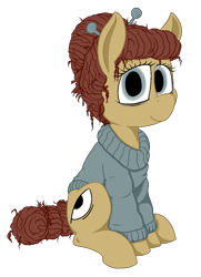 Size: 950x1315 | Tagged: safe, alternate version, artist:thebathwaterhero, oc, oc:cellophane, earth pony, pony, clothes, hairpin, simple background, transparent background