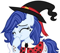 Size: 872x769 | Tagged: safe, artist:cosmic-wonders, oc, oc only, oc:ladybug blue, pony, base used, female, hat, mare, simple background, solo, transparent background, witch hat