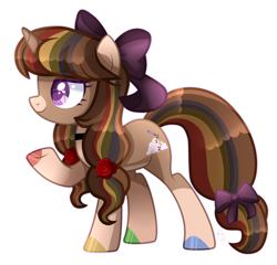 Size: 2624x2521 | Tagged: safe, artist:lazuli, artist:sugaryicecreammlp, oc, oc only, oc:babydoll, pony, unicorn, bow, female, hair bow, mare, simple background, solo, transparent background