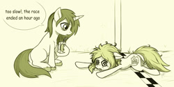 Size: 1200x600 | Tagged: safe, artist:zetamad, oc, oc:lemon sketch, earth pony, pony, unicorn