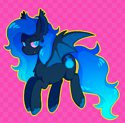 Size: 540x530 | Tagged: safe, artist:horsepaws, oc, oc:willow whisper, bat pony, pony, abstract background, female, mare, solo