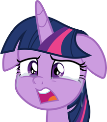 Size: 3000x3433 | Tagged: safe, artist:cloudyglow, twilight sparkle, twilight sparkle (alicorn), alicorn, pony, the ending of the end, crying, floppy ears, open mouth, simple background, solo, transparent background, vector