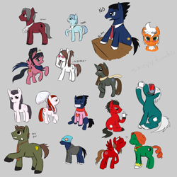 Size: 2000x2000 | Tagged: safe, artist:shinyvulpix, pony, ace attorney, anime, dahlia hawthorne, damon gant, desirée delite, dick gumshoe, diego armando, ema skye, franziska von karma, godot, kay faraday, mia fey, miles edgeworth, phoenix wright, ponified, ron delite, sister iris