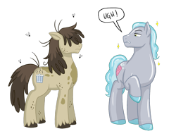 Size: 1016x786 | Tagged: safe, artist:hasana-chan, earth pony, pony, flies, pigpen, squeaky clean