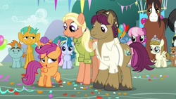 Size: 1920x1080 | Tagged: safe, screencap, cheerilee, mane allgood, ripley, scootaloo, skeedaddle, snails, snap shutter, snips, trouble shoes, zippoorwhill, pony, unicorn, the last crusade, colt, male