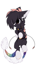 Size: 996x1904 | Tagged: safe, artist:little-sketches, oc, oc only, oc:kaiyo, original species, pony, suisei pony, closed species, ear fluff, eye clipping through hair, female, simple background, solo, white background