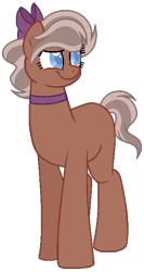 Size: 358x675 | Tagged: safe, artist:otakuchicky1, oc, earth pony, pony, base used, bow, female, hair bow, mare, offspring, parent:burnt oak, parent:swoon song, simple background, solo, transparent background