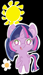 Size: 720x1261 | Tagged: safe, artist:maxend1994, twilight sparkle, twilight sparkle (alicorn), alicorn, blushing, chibi, solo, sun