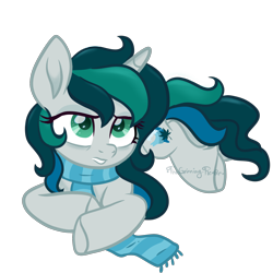 Size: 2000x2000 | Tagged: safe, artist:darkpathwalker9900, oc, oc only, oc:triple tide, pony, unicorn, base used, clothes, female, mare, scarf, simple background, solo, transparent background