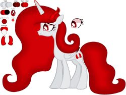 Size: 2836x2136 | Tagged: safe, artist:moonlightnightsky, oc, oc:devil shine, alicorn, hybrid, colored wings, devil, devil horn, for girlfriend, gradient eyes, gradient horn, gradient mane, gradient wings, wings