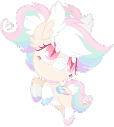 Size: 3056x3408 | Tagged: safe, artist:souleevee99, oc, oc only, oc:cotton clouds, bat, bat pony, pony, bat pony oc, chibi, female, pastel, simple background, solo, transparent background