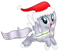 Size: 2461x2159 | Tagged: safe, artist:cindydreamlight, oc, pegasus, pony, base used, christmas, female, hat, high res, holiday, mare, santa hat, simple background, solo, transparent background, two toned wings, wings