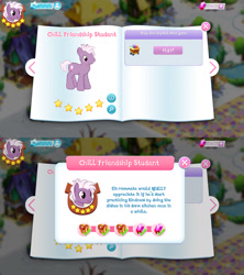 Size: 1280x1440 | Tagged: safe, loganberry, earth pony, pony, bio, friendship student, game screencap, gameloft, gem