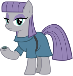 Size: 5989x6280 | Tagged: safe, artist:andoanimalia, boulder (pet), maud pie, earth pony, pony, maud pie (episode), absurd resolution, clothes, female, lidded eyes, looking at you, mare, simple background, solo, transparent background, vector
