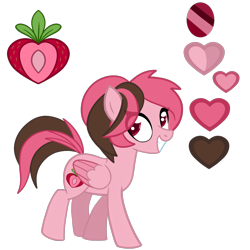 Size: 1280x1280 | Tagged: safe, artist:chelseawest, oc, oc:strawberry split, pegasus, pony, female, mare, reference sheet, simple background, solo, transparent background