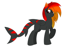 Size: 3893x2550 | Tagged: safe, artist:takaneko13, oc, oc only, oc:amber, original species, shark, shark pony, 2020 community collab, dark skin, derpibooru community collaboration, fangs, female, fins, simple background, solo, transparent background