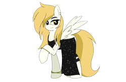 Size: 3910x2550 | Tagged: safe, artist:takaneko13, oc, oc only, oc:wander, pegasus, pony, 2020 community collab, blonde, bounty hunter, clothes, cute, derpibooru community collaboration, dress, female, mare, simple background, solo, transparent background