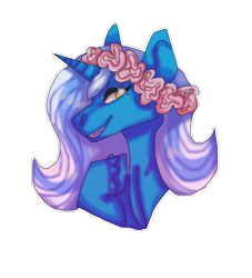 Size: 658x725 | Tagged: safe, artist:orchidcrystal, oc, oc:fleurbelle, alicorn, pony, alicorn oc, cute, female, floral head wreath, flower, golden eyes, mare