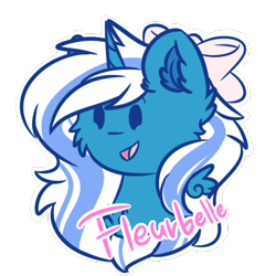 Size: 420x420 | Tagged: safe, artist:shumpehadopts, oc, oc only, oc:fleurbelle, alicorn, pony, alicorn oc, bow, bust, cheek fluff, chest fluff, ear fluff, female, hair bow, simple background, solo, transparent background