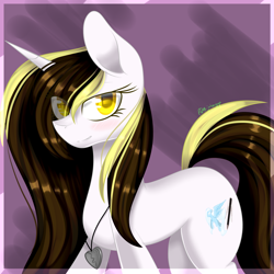 Size: 2000x2000 | Tagged: safe, artist:redheartponiesfan, oc, oc:sereria, pony, unicorn, female, jewelry, mare, necklace, solo