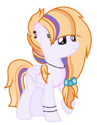 Size: 790x1011 | Tagged: safe, artist:chaoscy, oc, oc only, oc:sparkling stars (ice1517), pegasus, pony, blaze (coat marking), bracelet, coat markings, ear piercing, earring, female, icey-verse, jewelry, mare, necklace, next generation, offspring, parent:flash sentry, parent:twilight sparkle, parents:flashlight, piercing, raised hoof, simple background, solo, transparent background