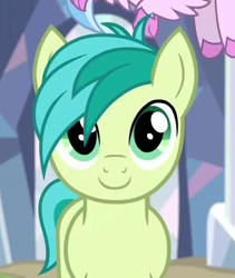 Size: 460x546 | Tagged: safe, screencap, sandbar, silverstream, earth pony, pony, uprooted, cropped, cute, male, offscreen character, sandabetes, smiling, stallion