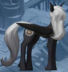 Size: 497x526 | Tagged: source needed, safe, artist:nsilverdraws, oc, oc:tiberius aldrake, alicorn, pony, alicorn oc, solo