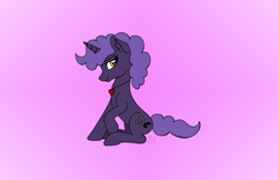 Size: 2486x1609 | Tagged: safe, artist:nightwind-arts, oc, oc only, pony, unicorn, ear fluff, jewelry, necklace, poofy mane, simple background, sitting, smiling, unicorn oc