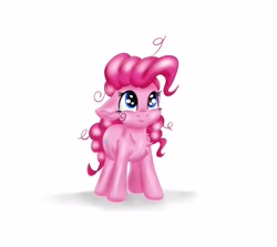 Size: 3000x2673 | Tagged: safe, artist:rurihal, derpibooru import, pinkie pie, earth pony, pony, chest fluff, cute, diapinkes, ear fluff, floppy ears, looking at you, simple background, solo, stray strand, white background