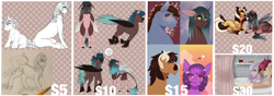 Size: 3332x1173 | Tagged: safe, artist:rosebudthevampiremar, earth pony, pony, unicorn, commission