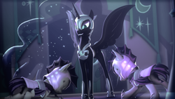 Size: 1920x1080 | Tagged: safe, artist:sourcerabbit, nightmare moon, bat pony, pony, 3d, night guard, source filmmaker