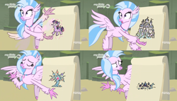 Size: 2672x1532 | Tagged: safe, edited screencap, screencap, silverstream, hippogriff, uprooted, comic, discovery family logo, exploitable meme, female, mare, meme, meme origin, school of friendship, screencap comic, silverstream's plan, tree of harmony, treelight sparkle