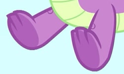 Size: 499x299 | Tagged: safe, screencap, spike, dragon, the big mac question, claws, cropped, feet, legs, male, male feet, pictures of legs, toes, underfoot, winged spike