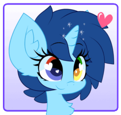 Size: 616x584 | Tagged: safe, artist:hungrysohma, part of a set, oc, oc:windows, pony, unicorn, animated, bouncing, chest fluff, commission, cute, ear fluff, female, gif, heart, heart eyes, heterochromia, microsoft, solo, wingding eyes, ych result