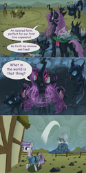 Size: 1200x2404 | Tagged: safe, artist:ruffu, maud pie, changeling, pony, ask, ask pun, purple changeling, rock, rock farm