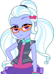 Size: 2099x2897 | Tagged: safe, artist:remcmaximus, edit, edited edit, sugarcoat, dance magic, equestria girls, spoiler:eqg specials, cleavage, hand on hip, inverted mouth, looking at you, simple background, smiling, smirk, solo, transparent background, vector