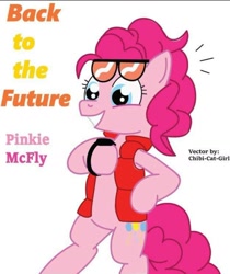 Size: 1080x1283 | Tagged: safe, pinkie pie, earth pony, pony, back to the future, pinkie klein, pinkie mcpie, solo