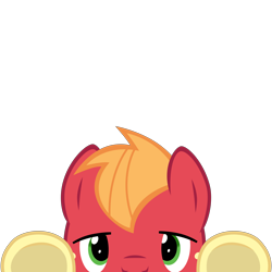 Size: 10000x10000 | Tagged: safe, artist:mrkat7214, part of a set, big macintosh, earth pony, pony, absurd resolution, cute, looking at you, macabetes, male, peekaboo, peeking, simple background, solo, soon, stallion, transparent background, underhoof, vector