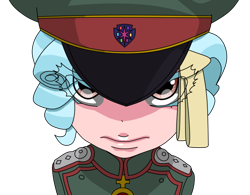 Size: 1280x1000 | Tagged: safe, artist:blondenobody, derpibooru exclusive, cozy glow, human, clothes, crossover, hat, military uniform, simple background, solo, tanya degurechaff, transparent background, youjo senki