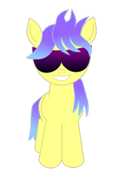 Size: 744x1052 | Tagged: safe, artist:pwnypony db, oc, oc only, earth pony, pony, .svg available, 2020 community collab, derpibooru community collaboration, gradient mane, male, ponysona, simple background, smiling, solo, sunglasses, svg, transparent background, vector