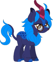 Size: 377x436 | Tagged: safe, artist:space-higanbana, oc, oc only, oc:azure splash, kirin, pony, base used, glasses, male, simple background, solo, stallion, transparent background