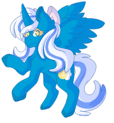 Size: 2039x2204 | Tagged: safe, artist:starii-bunnii, oc, oc:fleurbelle, alicorn, pony, alicorn oc, bow, cute, ear fluff, female, golden eyes, hair bow, happy, mare, smiling