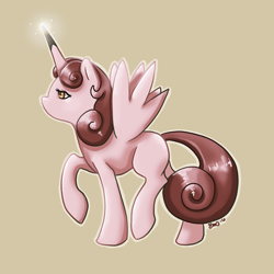 Size: 3000x3000 | Tagged: safe, artist:bean-sprouts, alicorn, pony, alicornified, clefable, pokémon, ponified, race swap