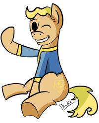 Size: 500x625 | Tagged: safe, artist:askdukepony, pony, fallout, ponified, vault boy