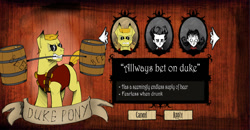 Size: 1280x664 | Tagged: safe, artist:askdukepony, pony, don't starve, duke nukem, ponified