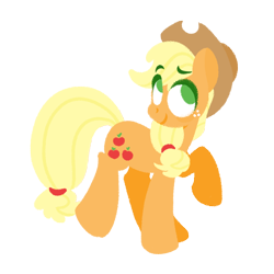 Size: 1024x1024 | Tagged: safe, artist:herfaithfulstudent, applejack, earth pony, pony, applejack's hat, cowboy hat, cute, female, freckles, hat, jackabetes, lineless, mare, no pupils, raised hoof, simple background, solo, transparent background