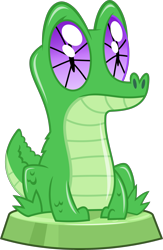 Size: 2069x3168 | Tagged: safe, artist:phucknuckl, part of a series, part of a set, gummy, alligator, my little pocket ponies, cute, green, gummybetes, high res, male, pocket ponies, simple background, sitting, solo, transparent background