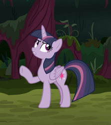 Size: 538x602 | Tagged: safe, screencap, mean twilight sparkle, pony, the mean 6, cropped, dismissive, raised hoof, solo