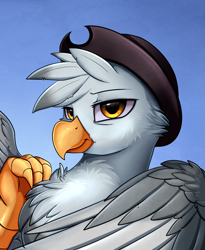 Size: 1446x1764 | Tagged: safe, artist:pridark, oc, griffon, hat, solo