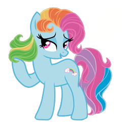 Size: 1024x1024 | Tagged: safe, artist:bubaiuv, rainbow dash (g3), earth pony, pony, g3, female, g3 to g4, generation leap, mare, simple background, transparent background, wingless